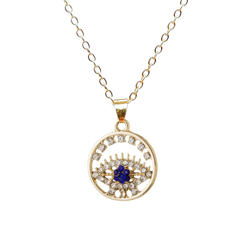 Wholesale Blue Eyes Pendant Alloy Necklaces